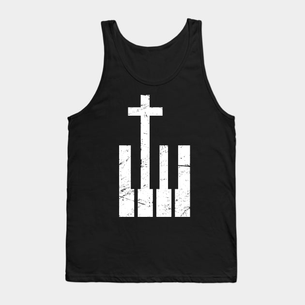 Christian Cross And Piano Keys Tank Top by MeatMan